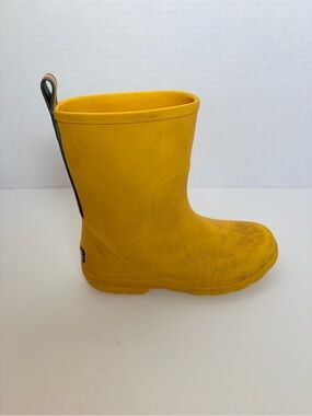 Totes Waterproof Rain Boots Rubber Outdoor Garden Slip On Yellow Kids Size 13